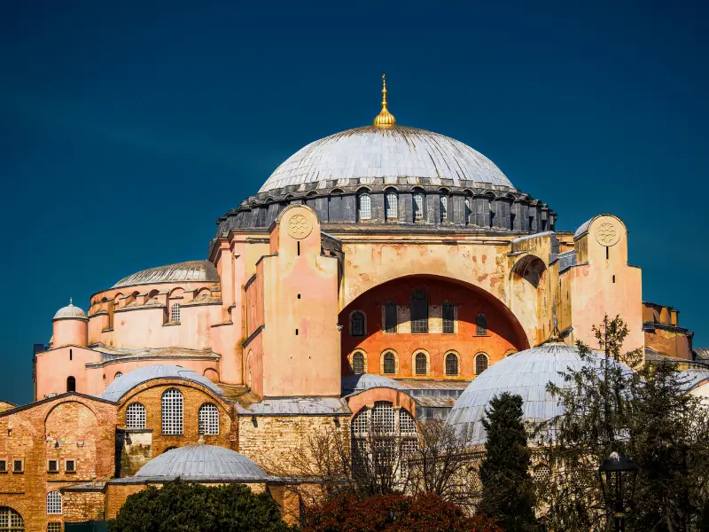 Hagia Sophia exterior view in Sultanahmet Istanbul