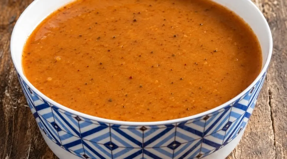 Traditional Turkish tarhana soup made from fermented grain and yogurt mixture