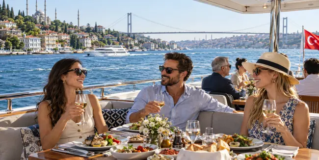 Bosphorus cruise with late lunch and Istanbul views